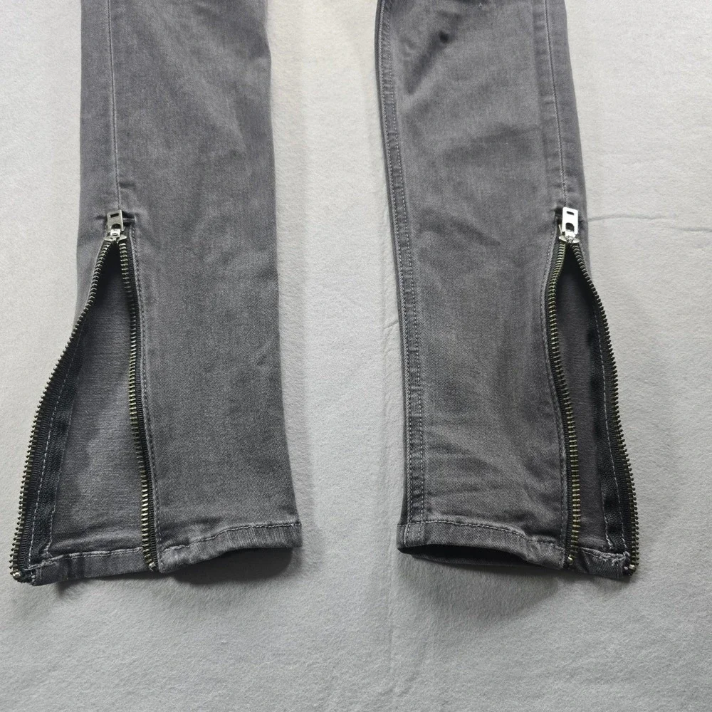 Rag & Bone Jean Kids Seattle Grey Moto Zipper Skinny Jeans 27 Y2K